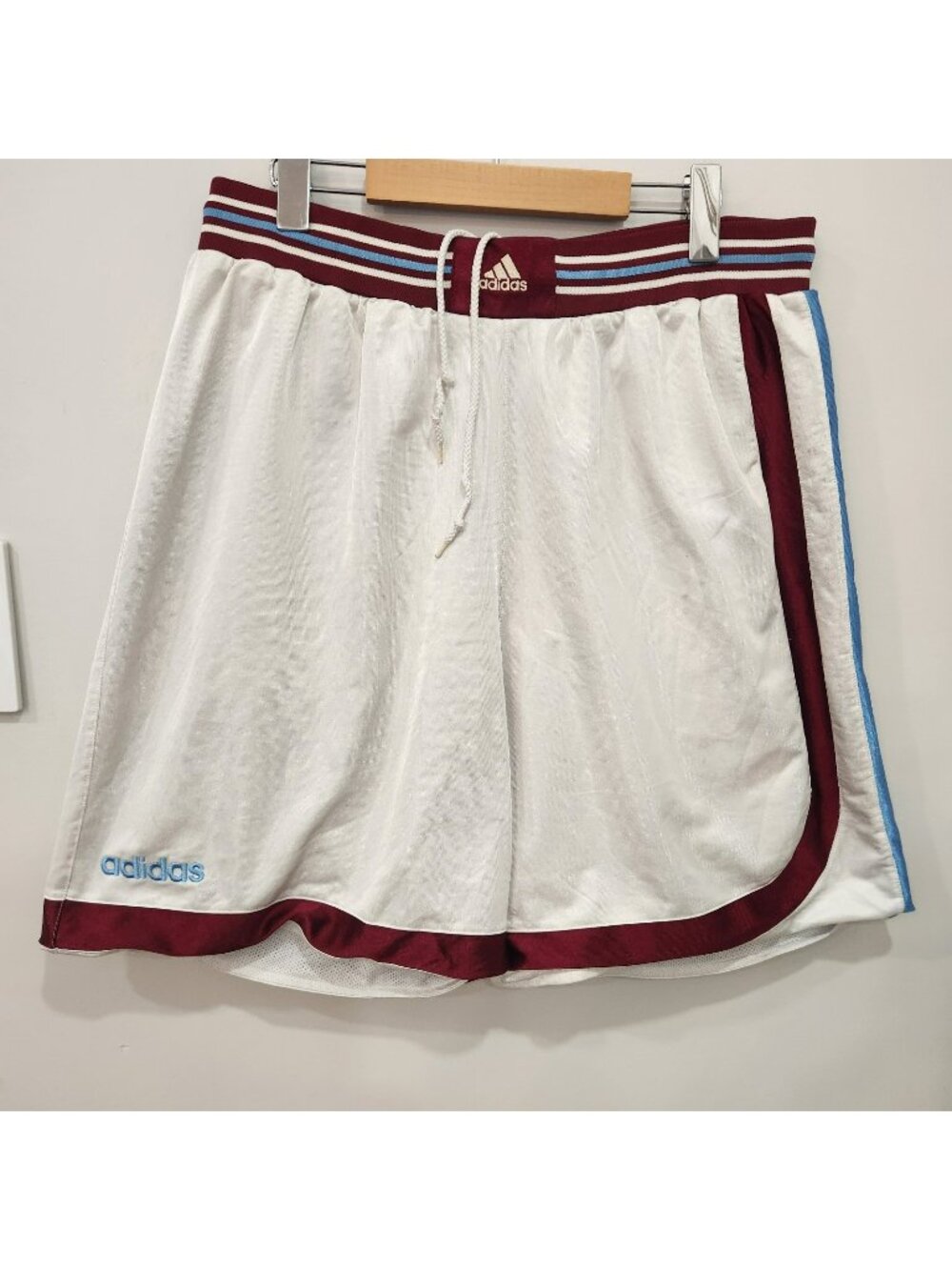 Adidas Soft Shiny Silky Dazzle Shorts White Basic Basketball Baggy Size Large